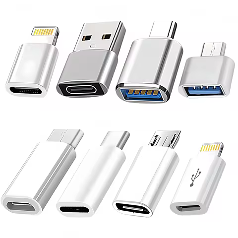 8pcs USB-C Adapter Set | USB-C to Lightning, Micro USB to USB-C, OTG, USB-C to USB 3.0 Female for Qu