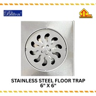 BLITON STAILESS STEEL FLOOR TRAP 6" X 6"