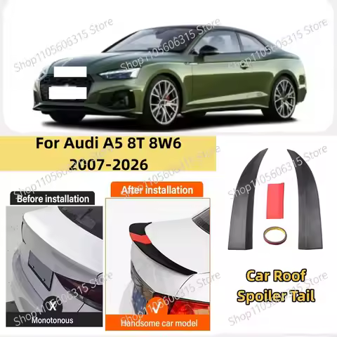 For Audi A5 8T 8W6 2007-2026 3-Section ABS Rear Trunk Spoiler 115-125cm Adjustable Sports Decor Top 