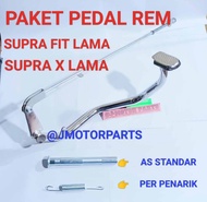 PAKET PEDAL REM KEV AS STANDAR DUA PER PENARIK  KAWAT REM BELAKANG PIJAKAN INJAKN REM BELAKANG SUPRA