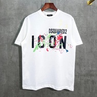 DSQ2 ICON T-SHIRT DSQ2 ICON men's T-shirt with paint splatter pattern - DSQUARED2 cotton shirt