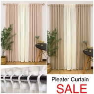 Plain Color Pleater Curtain Non ring - Beige & Natural color for Neutral and Elegant design Curtain