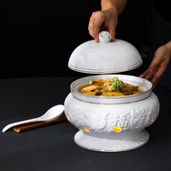 酒店陶瓷蜡烛加热餐具明炉家用佛跳墙汤盅汤盘鱼盘干锅菜盘带盖Hotel ceramic candles, heated tableware, open stove, household Buddha20
