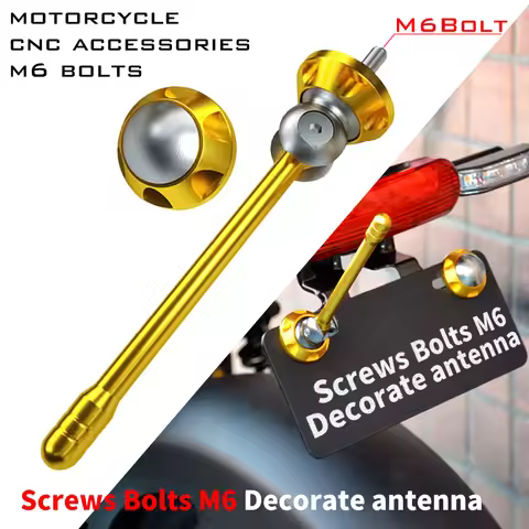 Screws Bolts M6 Decorate antenna For Adjustable License Number Plate Frame Holder Bracket Universal 