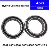 4pcs 6802 2RS 6803 2RS 6804 2RS 6805 2RS 6806 2RS 6807 2RS ABEC 7 Hybrid Si3N4 Ceramic Bearing Bicyc