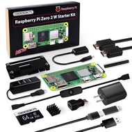 Raspberry Pi Zero 2 W Starter Kit, with RPi Zero 2 W Case, 64GB SD Card Preloaded OS, QC3.0 Power Su