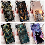 Realme C11 2021 RMX3231 Casing Cool Style Tiger Dragon Pattern Phone Case RealmeC11 C 11 2021 Clear 