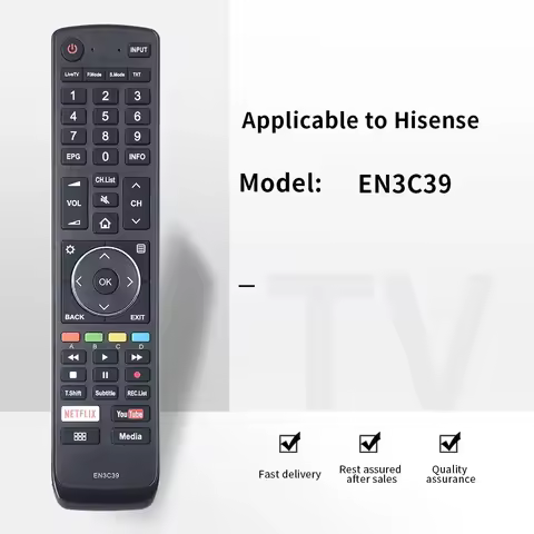 ZF applies toEN3C39 Remote Control Controller Replacement for HISENSE Smart TV Television 50N7 55N7 