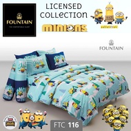 FOUNTAIN (FTC116) ชุดเครื่องนอน ผ้าปูที่นอน ผ้าห่มนวม ยี่ห้อฟาวเทน FOUNTAIN มินเนี่ยน minion