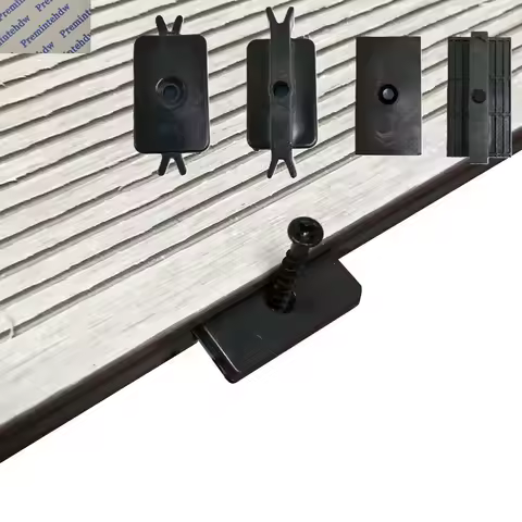300Pcs Black Plastic Hidden Deck Clip T Fastener WPC Outdoor Flooring