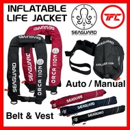 SEAGUARD Auto / Manual Inflatable Vest Belt Waist Life Jacket Orca 110N 150N Conquest Explored