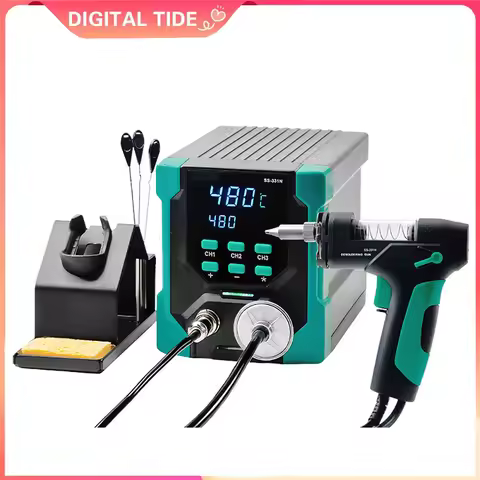 SS-331NH ESD LCD Digital Electric Desoldering Pump BGA Desoldering Suction Vacuum Solder Sucker Gun 