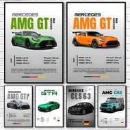 1PC M-Mercedes-Benz AMG GTR Luxury Car Art Poster Poster Paper Print Home Living Room Bedroom Entran