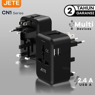 Now Jete Cn1 Universal Travel Adapter Dual Usb Charger Adapter Usa/Eu/Uk Limited Stock