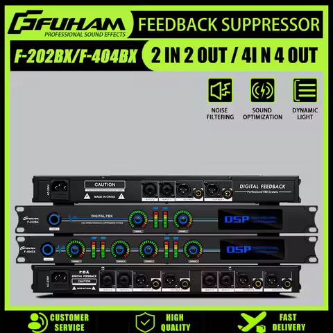 FUHAM F-202BX F-404BX Professional Intelligent Anti-Howling Processor Audio System Digital Signal Fe