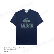 Lacoste เสื้อยืดคอกลมผู้ชาย รุ่น Mens Regular Fit Signature Print T-Shirt Code: TH6403 10 166