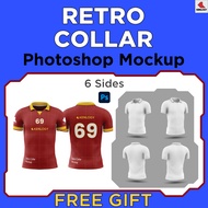 Retro Collar Jersey Mockup - Photoshop Mockup - Sublimation Jersey - Shirt Baju