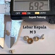 100pcs Silver Computer Bolts LK7 M3x3 M3x5mm 6mm 8mm 10mm 12mm - M3x3 mm, M3