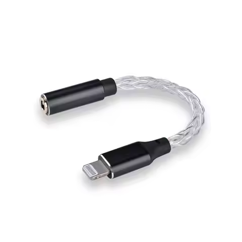 JCALLY JM08L HiFi Earphone Amplifier 3.5mm to Lightning Earphone Adapter C101 DAC 8 Stands Silver Pl