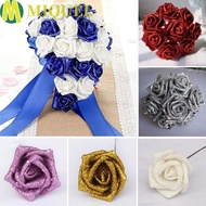 MIQUELZA Foam Roses 10pcs Blue Roses DIY Bride Bouquet Artificial Flowers