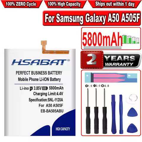 HSABAT 5800mAh EB-BA505ABN EB-BA505ABU Battery for Samsung Galaxy A50 A505F SM-A505F