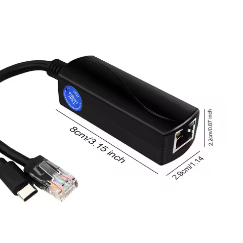 PoE 48V To USB-C 5V/4A Output IEEE802.3af/at Compliant PoE Splitter 48V To 5V 4A Micro USB Adapter f