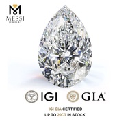 Messi Jewelry With IGI Certificate Pear Shape Lab Grown Diamond 1ct 1.5ct 2ct 2.5ct 3ct CVD HPHT Fan