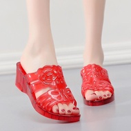 Dép Cao Gót Nhựa Đế Mềm Chống Trượt Đi Biển Đi Làm Mùa Hè Cho Nữ Dép Đế Cao Gót Đế Mềm Đi Biển Đi Là