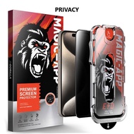 I TECH Privacy HD Clear 9H Corning Gorilla Tempered Glass Magic-App Easy Apply for iPhone 17 16 15 1