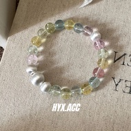 Ladies' Bracelet Color Gem Crystal String Beads Elastic String Bracelet Gift