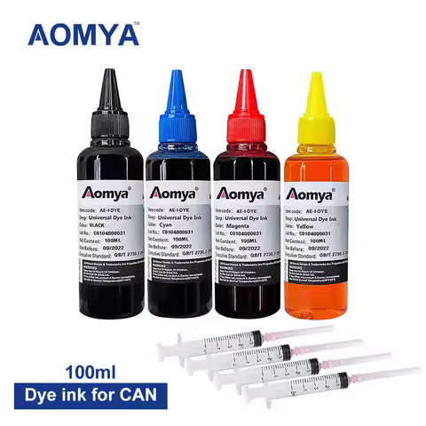 4x100ml Universal Dye Refill Ink Kit For Canon PIXMA MG5750 MG5751 MG5752 MG6850 MG6851 MG6852 TS605