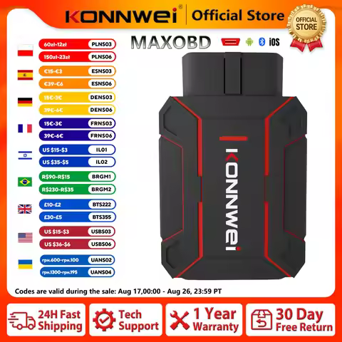 2026 KONNWEI MAXOBD Professional Full System Scanner Bluetooth 5.0 OBD2 Diagnostic Tool ABS DPF EPB 