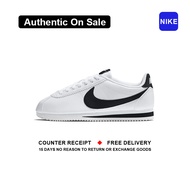 ใหม่และแท้ Nike Cortez Leather " Black White " รองเท้ากีฬา 807471 - 101 รับประกัน 1 ปี