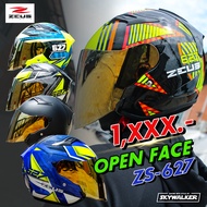ZEUS หมวกกันน็อค OPEN FACE รุ่น ZS-627 ใหม่ล่าสุด ชิวล์ติดหมวกเป็นสีใส