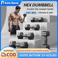 Hexagonal Dumbbell Rubber 6/10/15KG Hex Dumbbells Rubber Fitness Equipment for Men Dumbbell Set