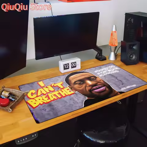 George Floyd Mouse Pad Large Desk Mat Keyboard Ergonomic Office Rubber PC Non-slip Anti-fray Home Cu