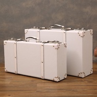 LP-8 ALI🍒Vintage Storage Box Bed Bottom Clothes Storage Box Luggage Wooden Box Photo Props Old-Fashioned Suitcase Europe