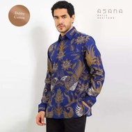 KEMEJA Asana Batik Long Sleeve Shirt Tenan - Navy
