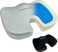 Memory Foam Seat Cushion with Cooling Gel Technology - Lumbar Back Support Pillow for Sitting in Off