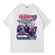 PUTIH Localspace | Gojo x Sasuke Adult Men Women T-Shirt | Anime T-Shirt | Naruto Jujutsu kaisen | White