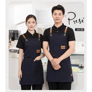 Cross Over H-Type Apron Waterproof Anti Oil Unisex kitchen Appron Chef Salon Cafe Pocket 围裙·Epron