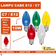 MERAH HIJAU E12 E 12 C7 10W 10W Red Chili Lamp Yellow Green White 10 Wattbiru