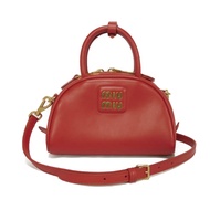 MIUMIU top Handle Bag, Calfskin Mini 2-Way Shoulder Bag, RFID IC Chip, Logo, Rosso Handbag, 5BP085 2