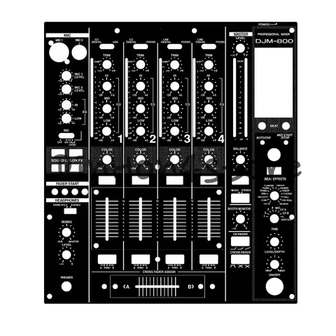Panel Skin Decal suitable for Pioneer DJM-800 DJ Mixer