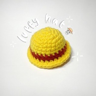 GANTUNGAN Amigurumi Luffy Hat Keychain | Luffy hat knitted hanger