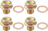 X AUTOHAUX 4 Pcs M14x1.5 Steel Engine Oil Drain Plug Screw with Seal Ring for Honda Civic CR-V Odyss