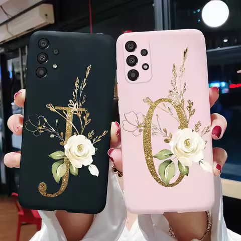 For Samsung Galaxy A53 5G Case A536B Cute Letters Silicone Soft Fundas Matte Cover Phone Case For Sa