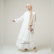 SHABIYAN-437 Gamis Putih Outer Lepas Pasang