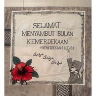 Banner klasik merdeka @ kain rentang klasik merdeka(kain belacu)