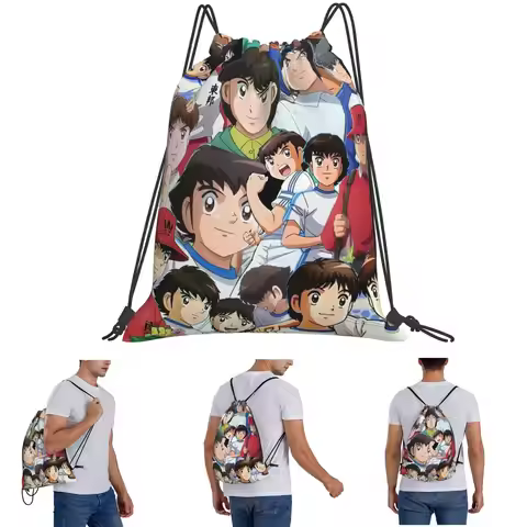 Japan Football Manga Captain Tsubasa Backpacks Casual Drawstring Bags Storage Bag Book Bags For Man 